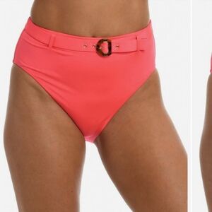 Sunshine 79 High-Waisted Pink Bikini Bottoms with Belt NWT